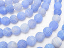1strand $6.79! Frost Blue Color Agate Round 12mm Antique Finish 1strand beads (aprx.15inch / 36cm)