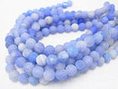 1strand $6.79! Frost Blue Color Agate Round 12mm Antique Finish 1strand beads (aprx.15inch / 36cm)