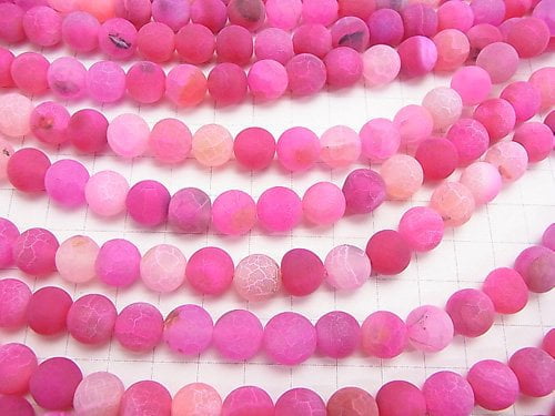 Frost pink color agate Round 10mm antique finish 1strand beads (aprx.15inch/36cm)