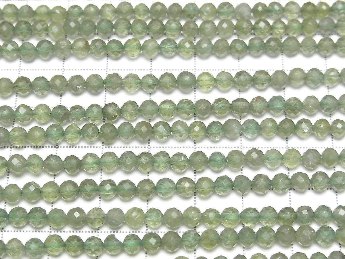 Hochwertiger! Grüner Apatit AA++ facettierte Runde 4mm 1-Strang-Perlen (ca. 15 Zoll/36 cm)