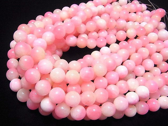 1strand $6.79! Pink & Yellow Jade Round 12mm 1strand beads (aprx.15inch / 38cm)