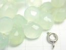 High Quality Light Green color Chalcedony AAA- Chestnut Faceted Briolette half or 1strand beads (aprx.6inch/16cm)