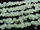 High Quality Light Green color Chalcedony AAA- Chestnut Faceted Briolette half or 1strand beads (aprx.6inch/16cm)