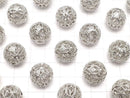 Metal Parts watermark pattern entering Round 15 mm silver color w / CZ 1 pc $2.79!