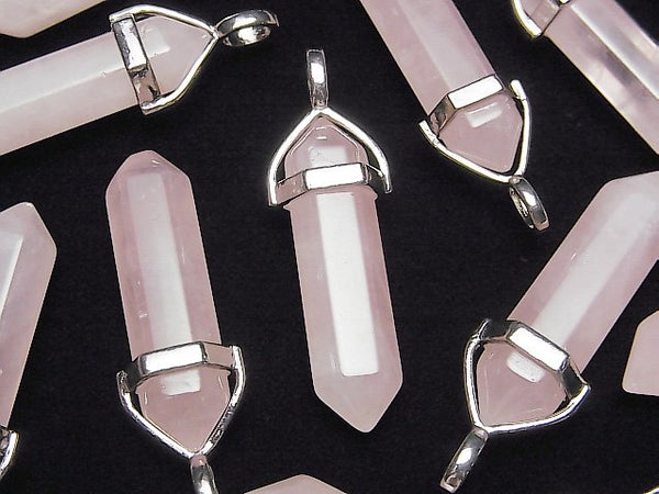 Accessories, Pendant, Point, Rose Quartz Gemstone Beads