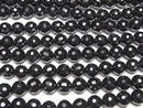 [Video] Black Tourmaline AAA 128 Faceted Round 8 mm half or 1 strand beads (aprx.15 inch / 38 cm)