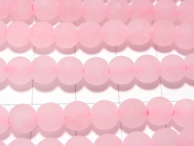 1strand $7.79! Frost Rose Quartz Round 6mm [1.5mm hole] 1strand beads (aprx.15inch / 38cm)