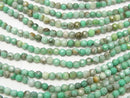 Natural color green Chalcedony Faceted Round 3 mm half or 1 strand beads (aprx.15 inch / 38 cm)