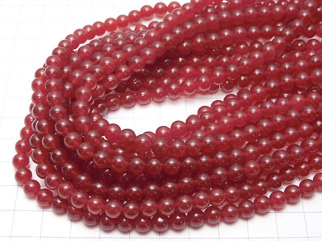 Red Jade Round 6mm 1strand beads (aprx.15inch/36cm)