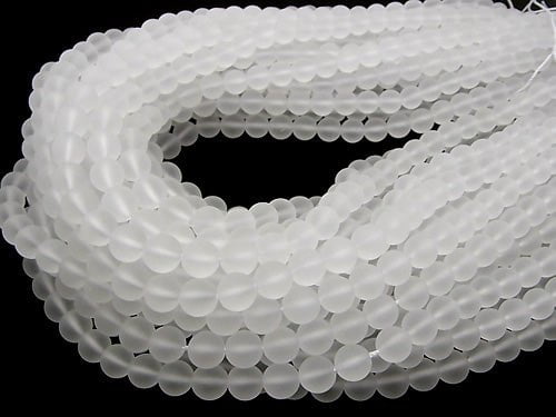 Frosted Quartz AAA Round 7mm half or 1strand beads (aprx.15inch/38cm)