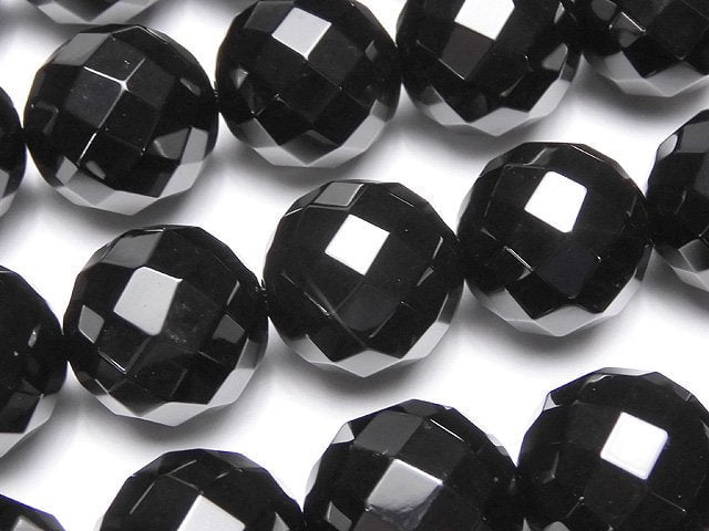 Faceted Round, Onyx Gemstone Beads