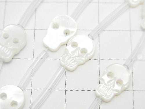 High quality Mother of Pearl MOP AAA Skull Shape White half or 1strand (Approx 14pcs)