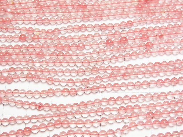 1strand $3.79! Cherry Quartz Glass  Round 3mm 1strand beads (aprx.15inch/38cm)