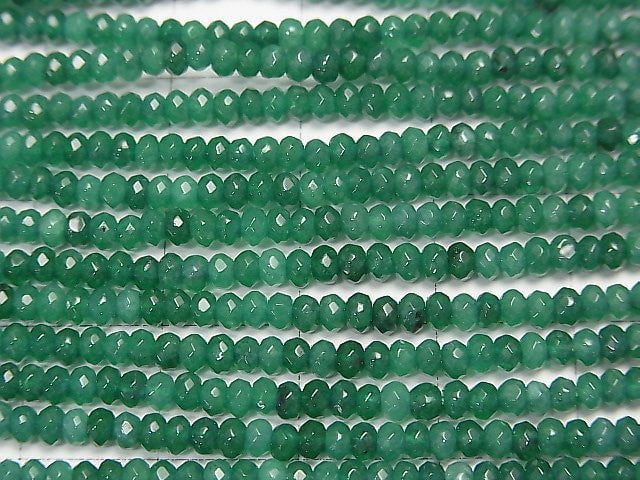 1strand $7.79! Green color Jade Faceted Button Rondelle 2.5 x 2.5 x 2 mm 1strand beads (aprx.15 inch / 36 cm)