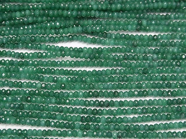 1strand $7.79! Green color Jade Faceted Button Roundel 2.5 x 2.5 x 2 mm 1strand beads (aprx.15 inch / 36 cm)