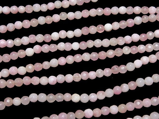 1strand $5.79! Pink & White Jade 32Faceted Round 4mm 1strand beads (aprx.15inch / 36cm)