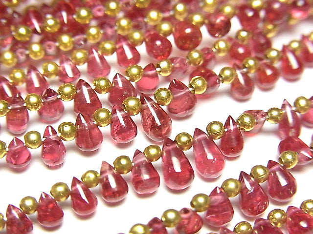 [Video]High Quality Red Spinel AAA Drop (Smooth) half or 1strand beads (aprx.6inch/15cm)