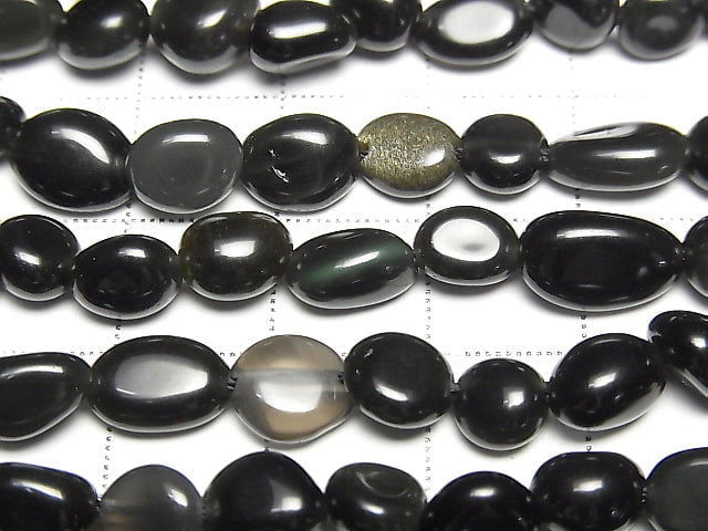 [Video] Rainbow Obsidian AA++ Nugget 1strand beads (aprx.15inch/37cm)