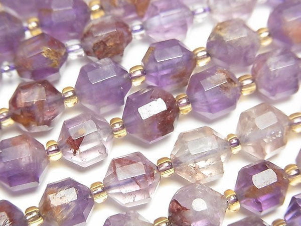 [Video] Garden Amethyst AAA- Double Point Faceted Tube 8x7mm 1strand beads (aprx.15inch / 36cm)