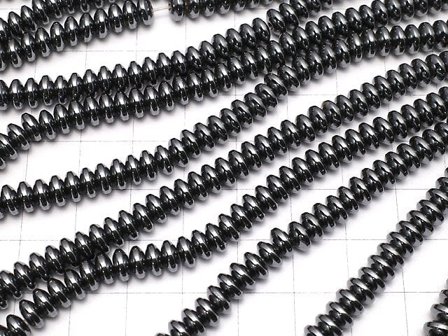 Hematite  Roundel 6x6x3mm  1strand beads (aprx.15inch/38cm)