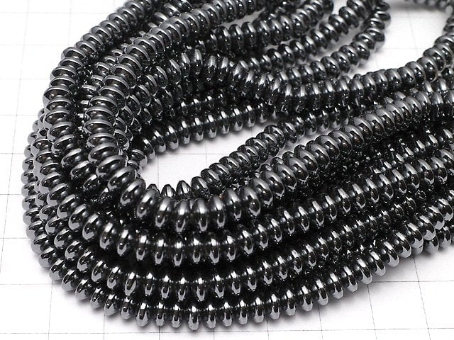 Hematite  Roundel 6x6x3mm  1strand beads (aprx.15inch/38cm)