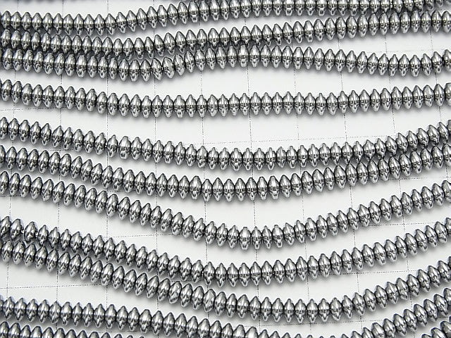 [Video] 1strand $3.79! Hematite Roundel 4 x 4 mm x 2 mm Silver coating 1 strand beads (aprx.15 inch / 37 cm)