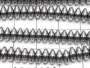 [Video] Hematite Rondelle 6 x 6 x 3mm Silver coating 1strand beads (aprx.15 inch / 38 cm)