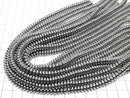 [Video] Hematite Rondelle 6 x 6 x 3mm Silver coating 1strand beads (aprx.15 inch / 38 cm)