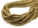 1strand $4.79! Hematite Rondelle 6 x 6 mm x 3 mm gold coating 1 strand beads (aprx.15 inch / 38 cm)