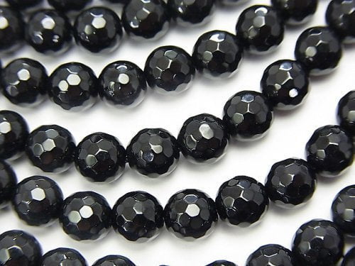 Faceted Round, Onyx Gemstone Beads