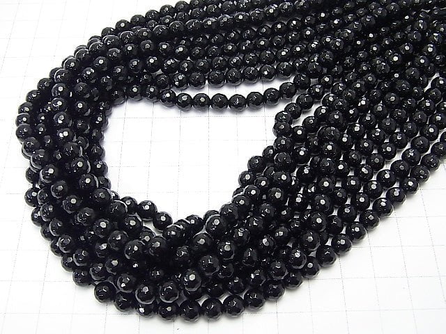 1strand $5.79! Onyx  128Faceted Round 6mm 1strand beads (aprx.15inch/37cm)