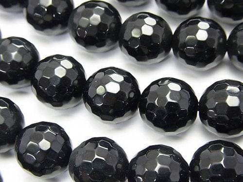 Faceted Round, Onyx Gemstone Beads