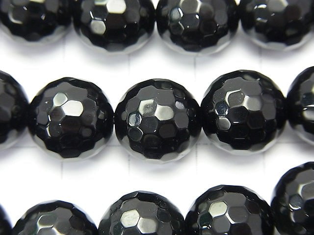 1strand $9.79! Onyx  128Faceted Round 12mm 1strand beads (aprx.15inch/38cm)