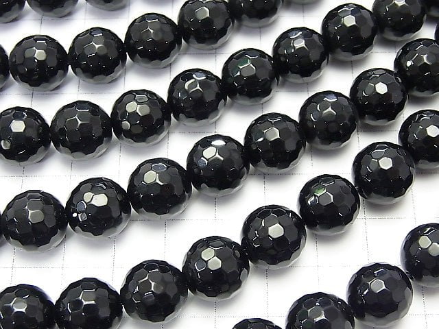 1strand $9.79! Onyx  128Faceted Round 12mm 1strand beads (aprx.15inch/38cm)