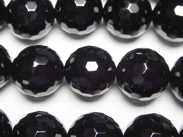 [Video] Onyx  128Faceted Round 14mm  half or 1 strand beads (aprx.15inch/37cm)