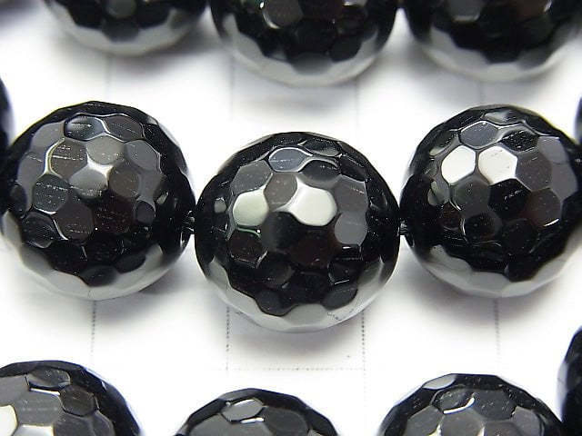 Onyx  128Faceted Round 14mm half or 1strand beads (aprx.15inch/36cm)