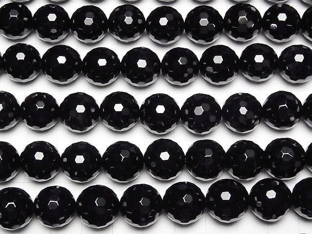 [Video] Onyx  128Faceted Round 14mm  half or 1 strand beads (aprx.15inch/37cm)