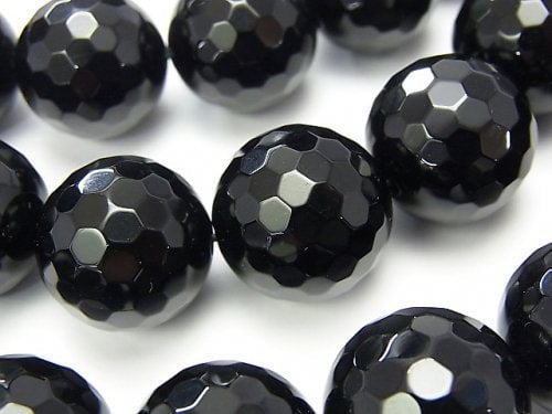 Faceted Round, Onyx Gemstone Beads