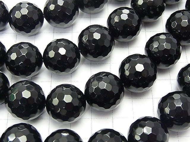 Onyx  128Faceted Round 18mm 1/4 or 1strand beads (aprx.14inch/34cm)