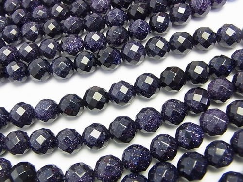 1strand $7.79! Blue Golden Sand Stone  64Faceted Round 10mm 1strand beads (aprx.15inch/38cm)