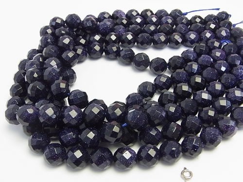 1strand $9.79! Blue Golden Sand Stone  64Faceted Round 12mm 1strand beads (aprx.15inch/37cm)