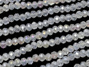 Glass Beads Faceted Button Rondelle 3x3x2.5mm Silver-Crystal AB 1strand beads (aprx.13inch/32cm)