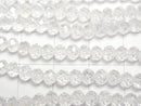 1strand $1.79! Glass Beads  Faceted Button Rondelle 4 x 4 x 3 mm Crystal AB 1 strand beads (aprx.19 inch / 46 cm)