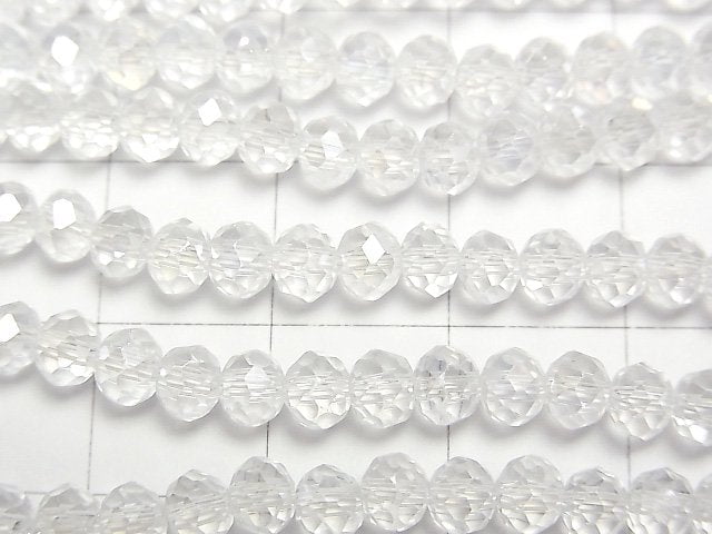 1strand $1.79! Glass Beads  Faceted Button Roundel 4 x 4 x 3 mm Crystal AB 1 strand beads (aprx.19 inch / 46 cm)