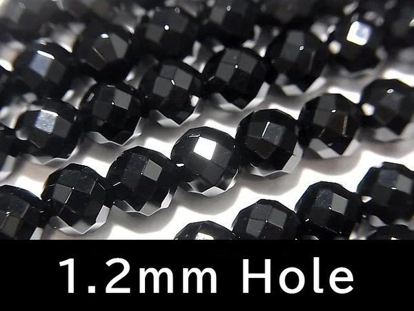 Sale! Onyx 64Faceted Round 6mm [1.2mm hole] 1strand beads (aprx.15inch/36cm)