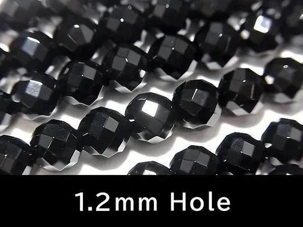 Sale! Onyx 64Faceted Round 6mm [1.2mm hole] 1strand beads (aprx.15inch/36cm)