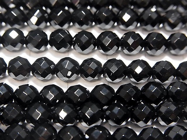 Onyx 64Faceted Round 6mm [1.5mm hole] 1strand beads (aprx.15inch/36cm)