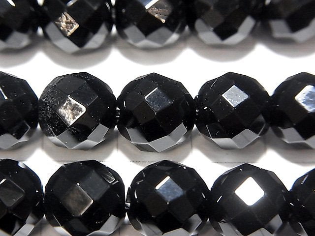 1strand $9.79! Onyx 64Faceted Round 10mm [2mm hole] 1strand beads (aprx.15inch / 36cm)