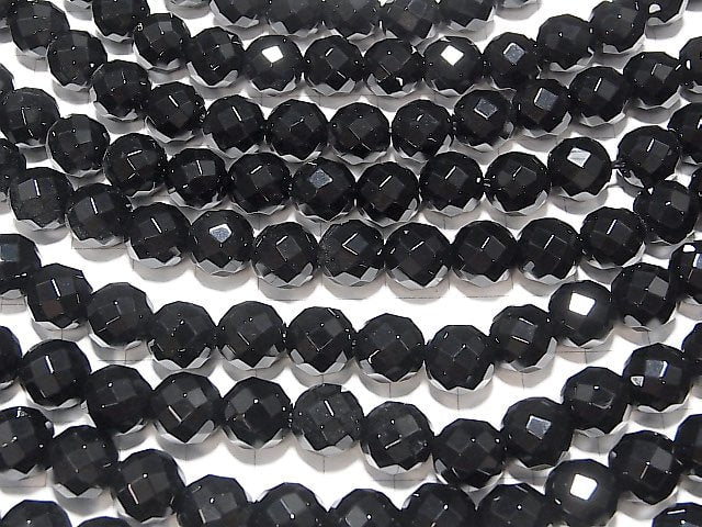 1strand $9.79! Onyx 64Faceted Round 10mm [2mm hole] 1strand beads (aprx.15inch / 36cm)