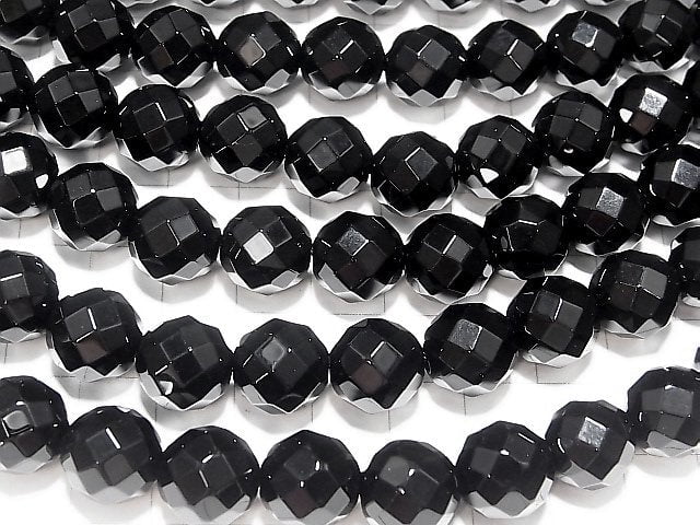 1strand $11.79! Onyx 64 Faceted Round 12 mm [2 mm hole] 1strand beads (aprx.15 inch / 37 cm)